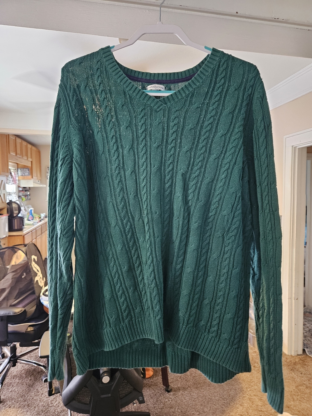 Croft & Barrow Cable-Knit V-Neck Sweater 3XL
